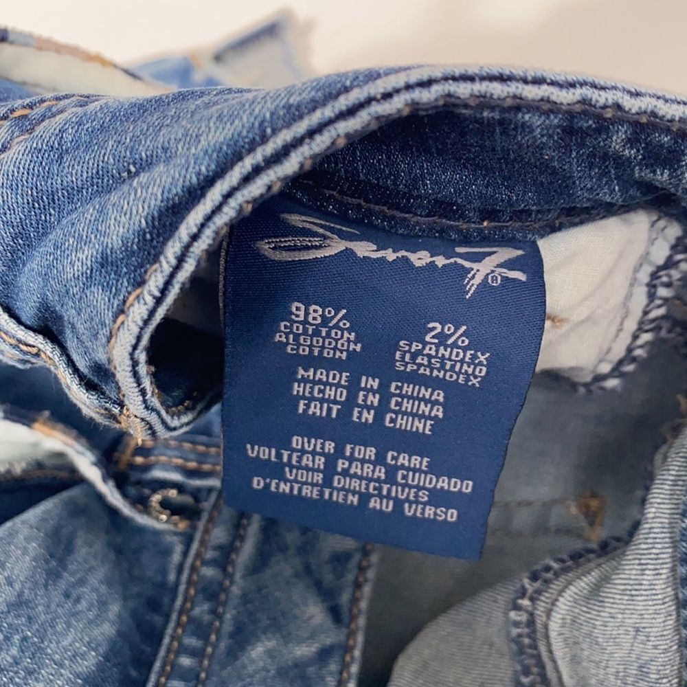 Seven 7 Ankle Straight Step Hem Distressed Stretch Mid -Rise‎ Jeans Blue 8 - Picture 14 of 16